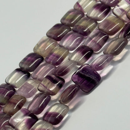 Rainbow Fluorite Polished Square Shape Gemstone Beads