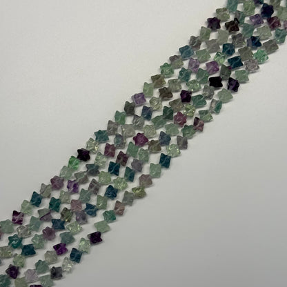 Rainbow Fluorite Polished 3D star-shaped geometric (Merkaba) Gemstone Beads