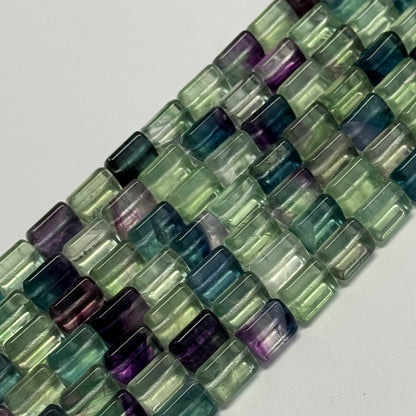 Rainbow Fluorite Polished Tube Trillian Cut Gemstone Beads