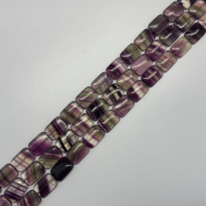 Rainbow Fluorite Polished Rectangular Cut Gemstone Beads
