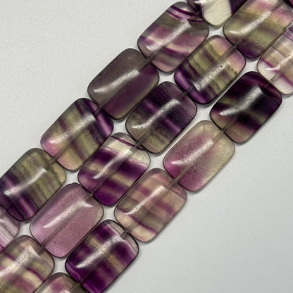 Rainbow Fluorite Polished Rectangular Cut Gemstone Beads