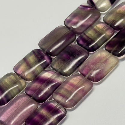 Rainbow Fluorite Polished Rectangular Cut Gemstone Beads