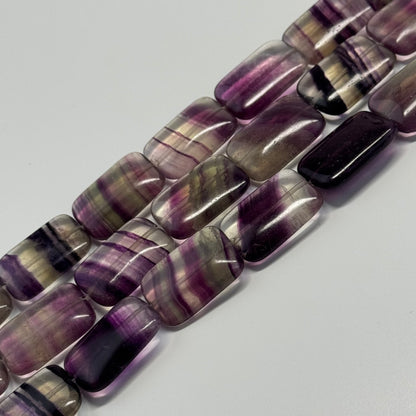 Rainbow Fluorite Polished Rectangular Cut Gemstone Beads