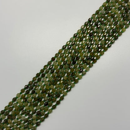 Green Garnet	Faceted Dodecahedron Gemstone Beads	(AA Quality)