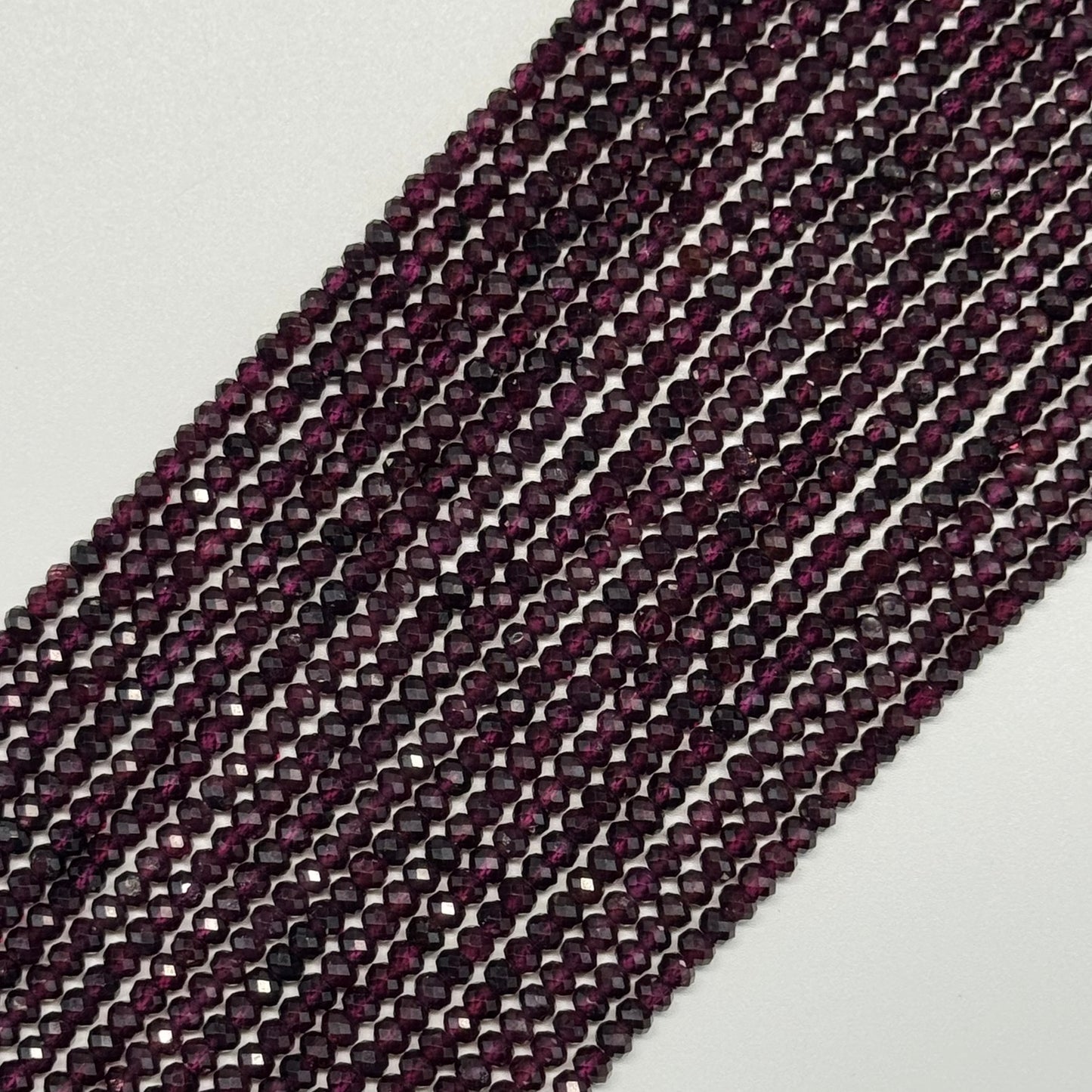 Rhodolite Garnet Beads - Faceted Garnet Beads - Rondelle Shape