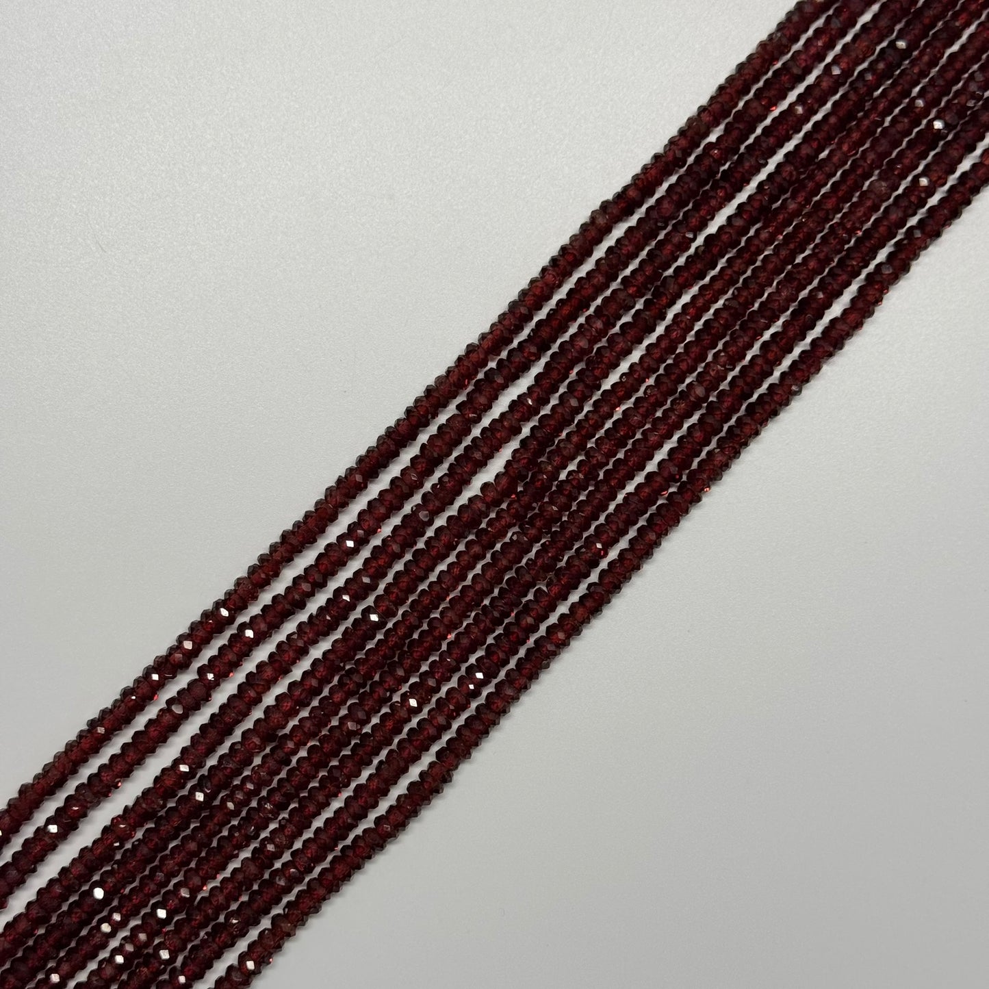 Mozambique Faceted Garnet Gemstone Beads - Rondelle Shape