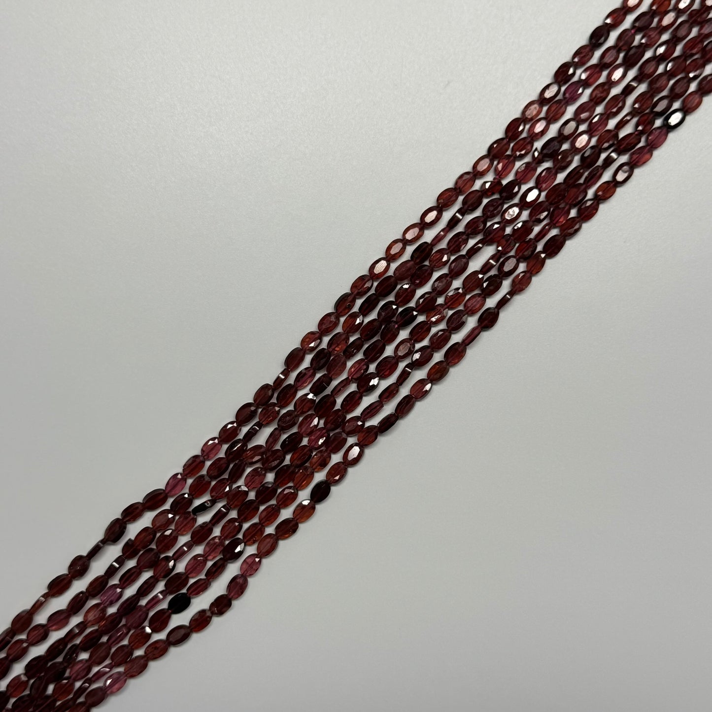 Grape Garnet	Faceted Oval Gemstone Beads (AA Quality)