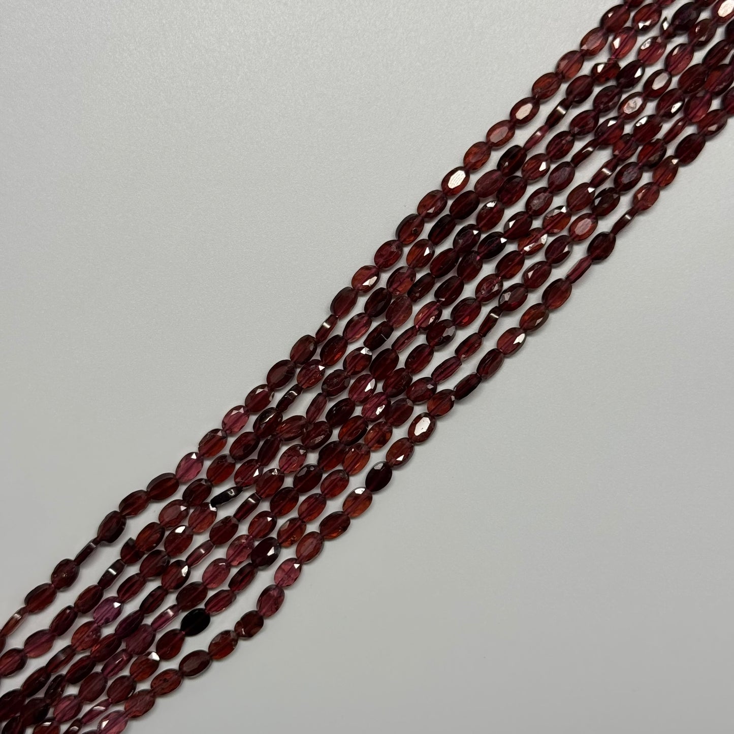 Grape Garnet	Faceted Oval Gemstone Beads (AA Quality)