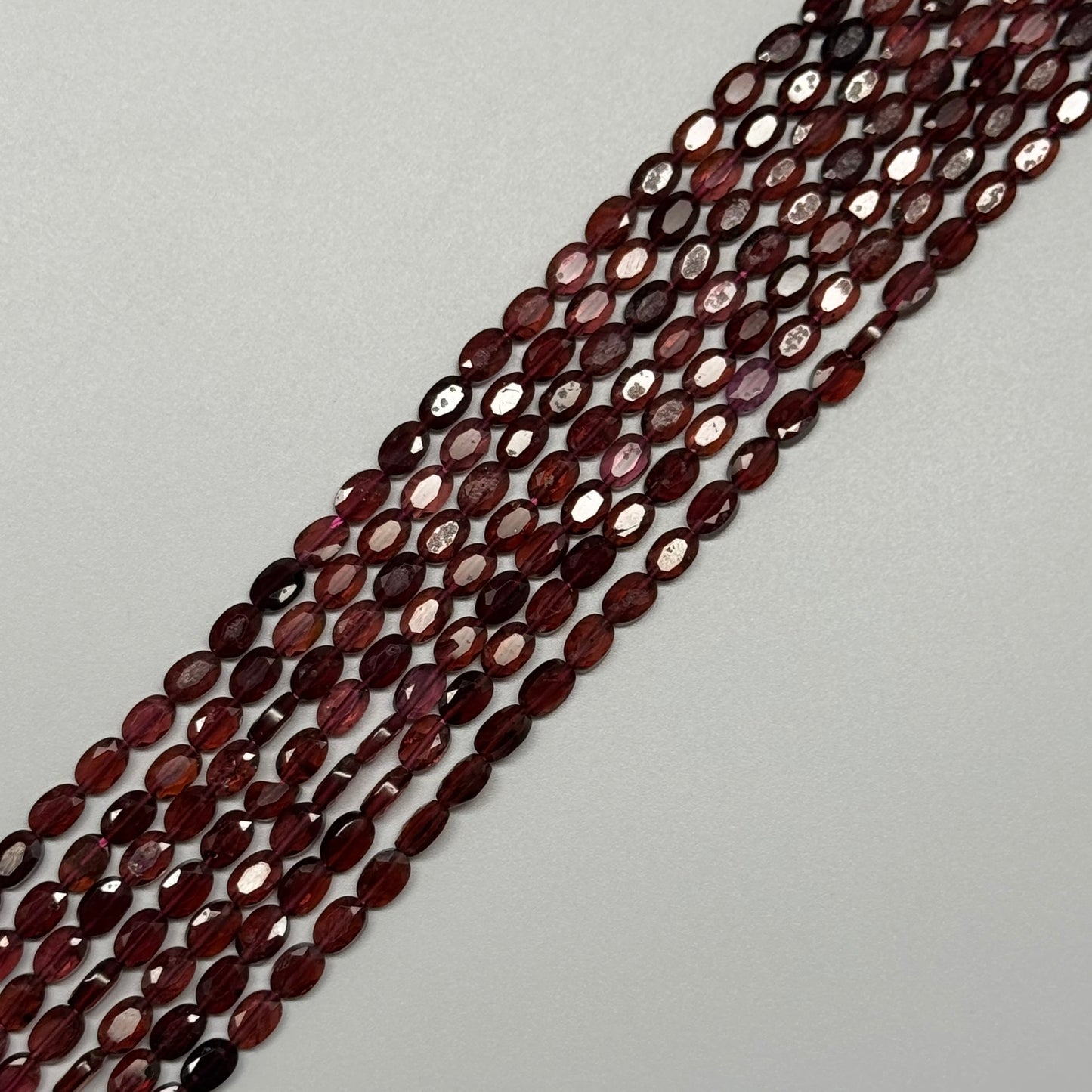 Grape Garnet	Faceted Oval Gemstone Beads (AA Quality)