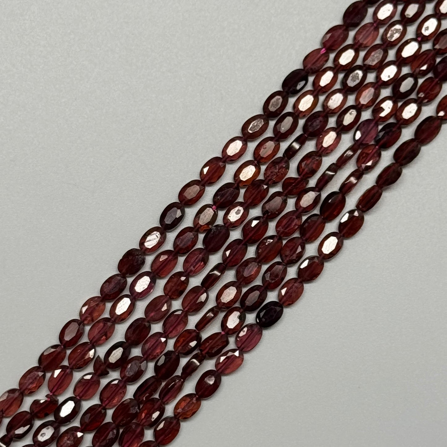 Grape Garnet	Faceted Oval Gemstone Beads (AA Quality)
