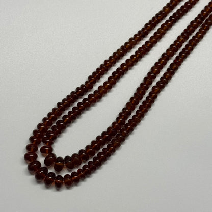 Hessonite Garnet Polished Rondelle Gemstone Beads (AAA Quality)
