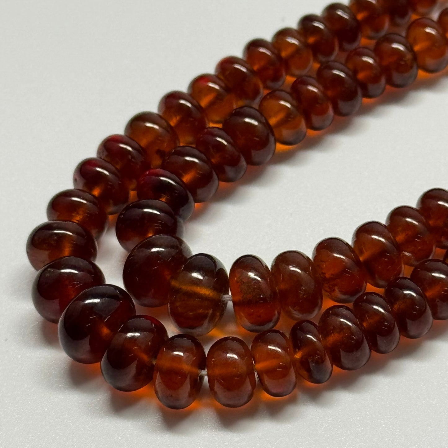 Hessonite Garnet Polished	Rondelle	Gemstone Beads (AAA Quality)
