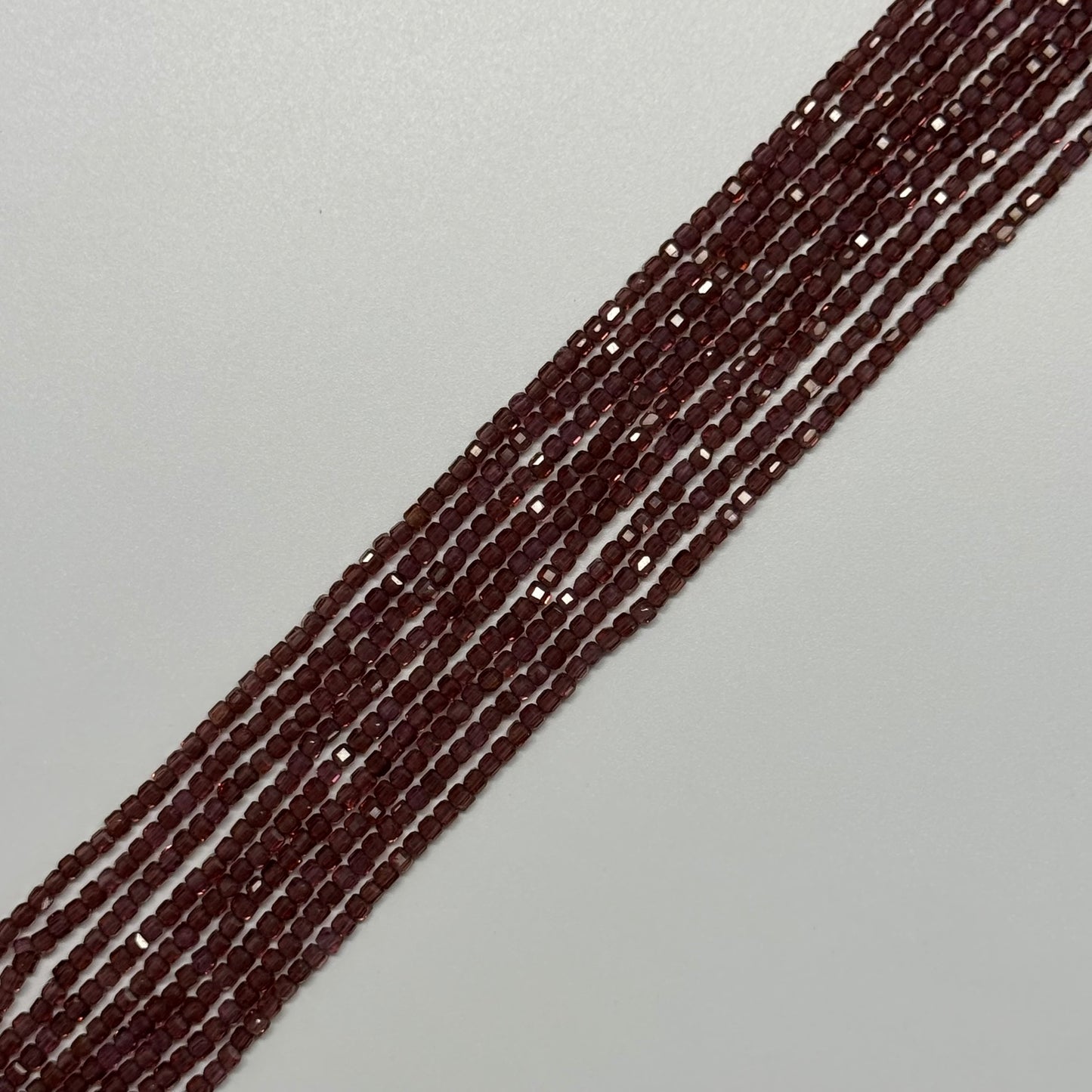 Mozambique Garnet Faceted Square Gemstone Beads (AAA Quality)