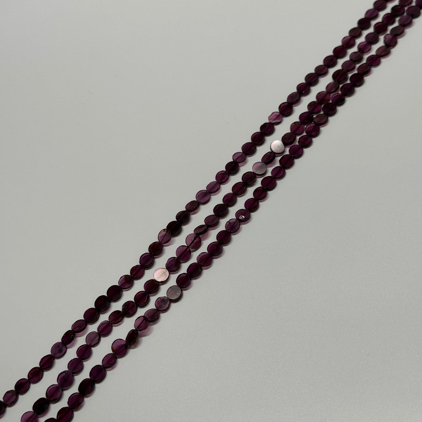 Rhodolite Garnet Polished Flat Round Gemstone Beads (AA Quality)