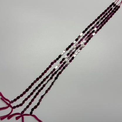 Rhodolite Garnet Polished Flat Oval Gemstone Beads (AA Quality)