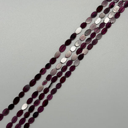 Rhodolite Garnet Polished Flat Oval Gemstone Beads (AA Quality)