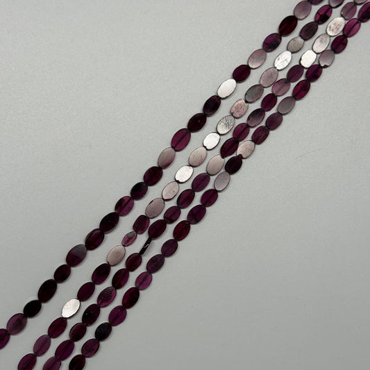 Rhodolite Garnet Polished Flat Oval Gemstone Beads (AA Quality)