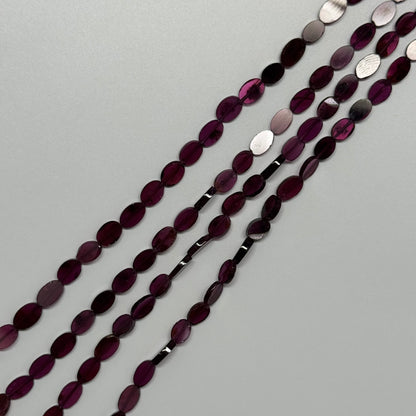Rhodolite Garnet Polished Flat Oval Gemstone Beads (AA Quality)