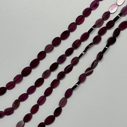 Rhodolite Garnet Polished Flat Oval Gemstone Beads (AA Quality)