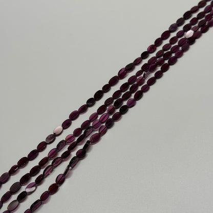 Rhodolite Garnet Polished Flat Oval Gemstone Beads (AA Quality)