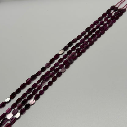 Rhodolite Garnet Polished Flat Oval Gemstone Beads (AA Quality)