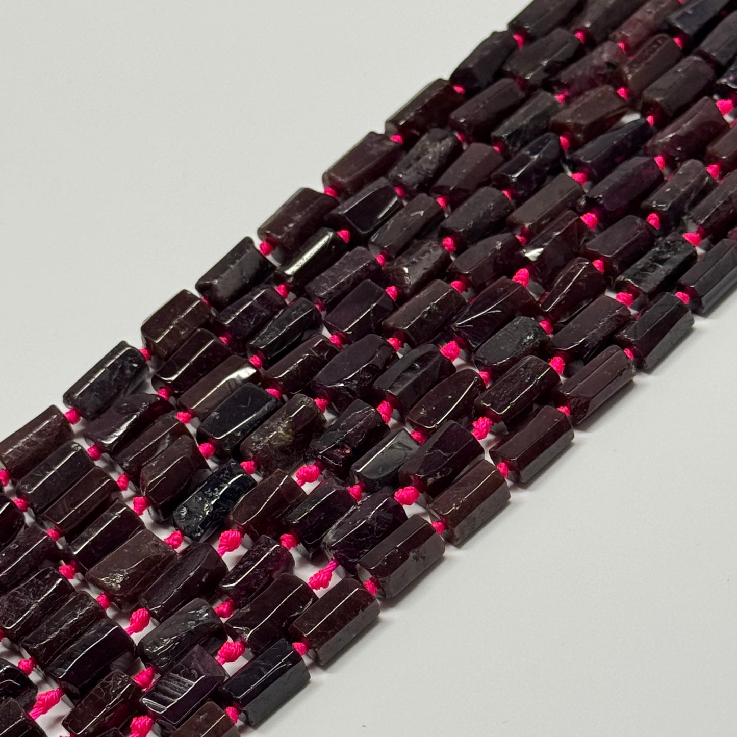 Pyrope Garnet Polished Tube Gemstone Beads