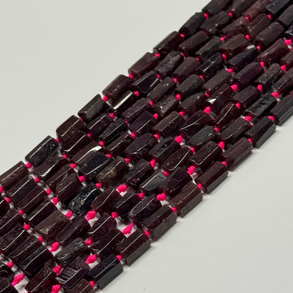Pyrope Garnet Polished Tube Gemstone Beads