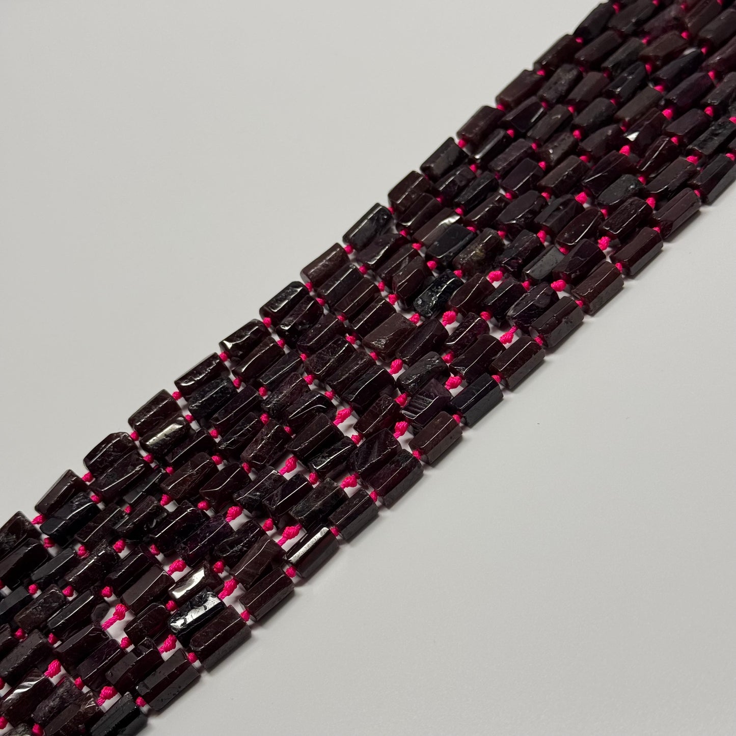 Pyrope Garnet Polished Tube Gemstone Beads