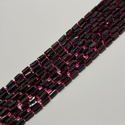 Pyrope Garnet Polished Tube Gemstone Beads