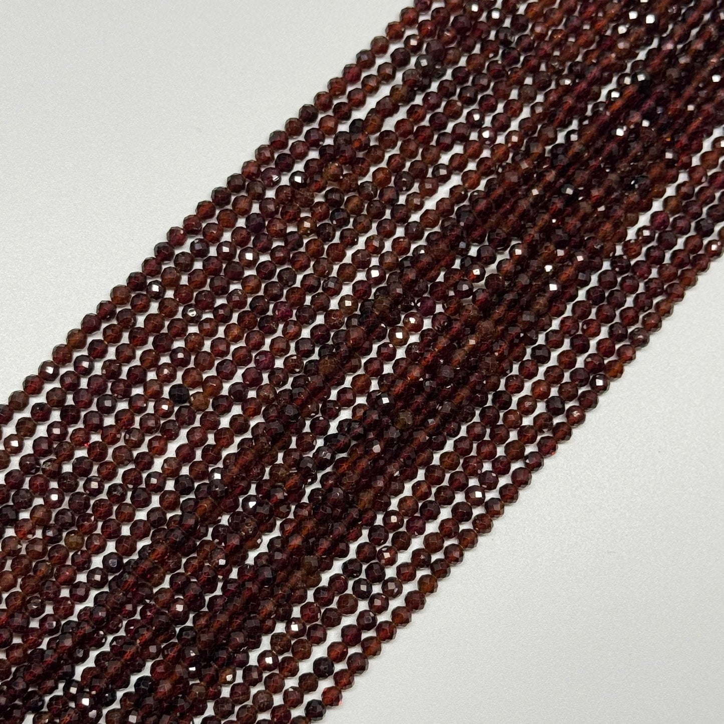 Hessonite Garnet Beads - Faceted Garnet Beads - Round