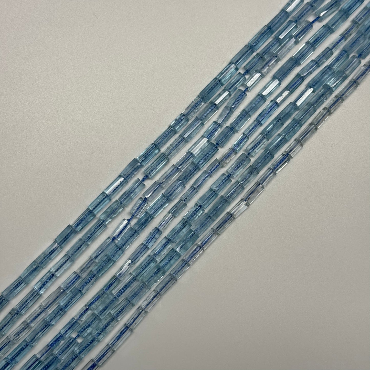 Topaz Faceted Tube Gemstone Beads (AA Quality)