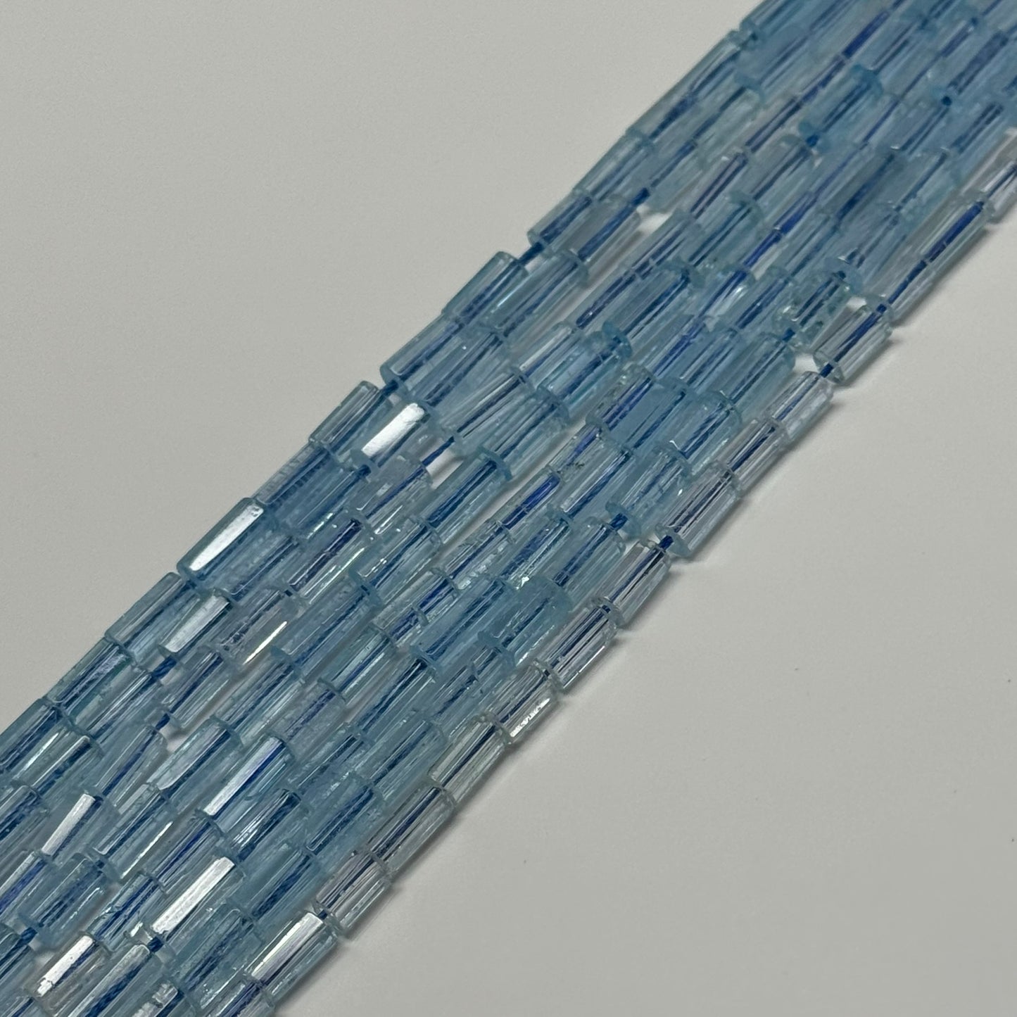 Topaz Faceted Tube Gemstone Beads (AA Quality)