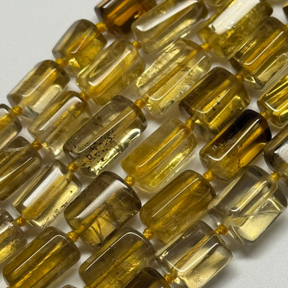Natural African Citrine Tube Polished Beads