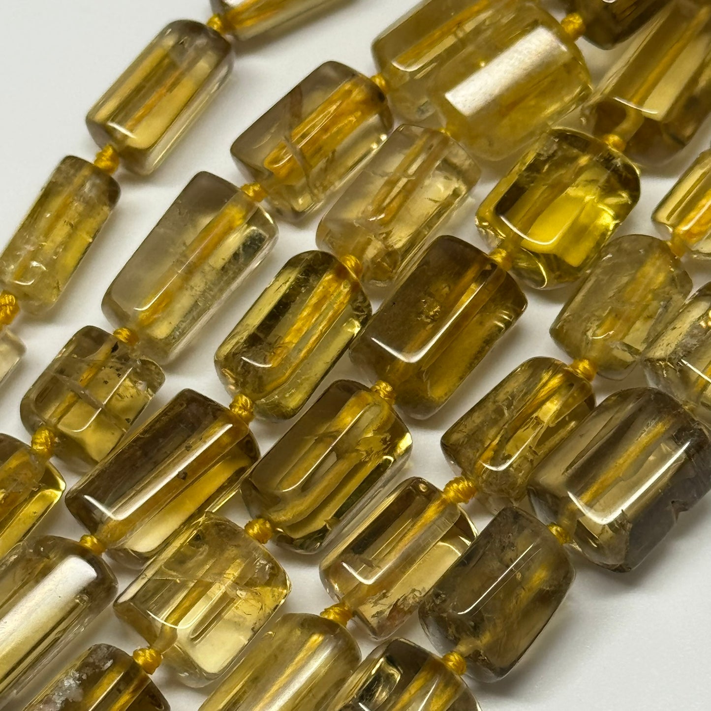 Natural African Citrine Tube Polished Beads