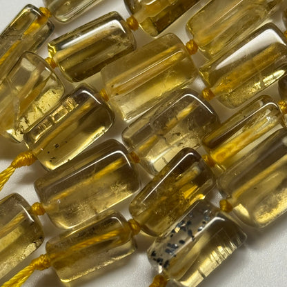 Natural African Citrine Tube Polished Beads