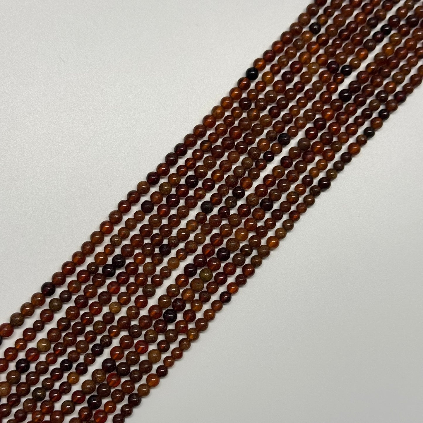 Hessonite Garnet Polished Round Gemstone Beads