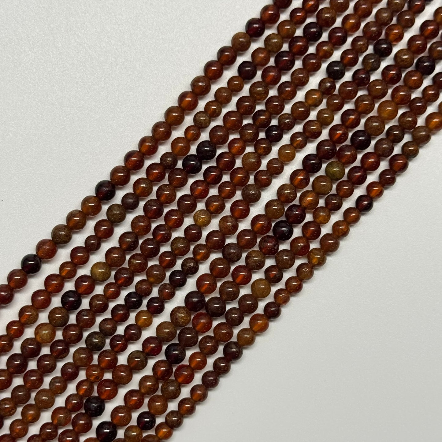 Hessonite Garnet Polished Round Gemstone Beads
