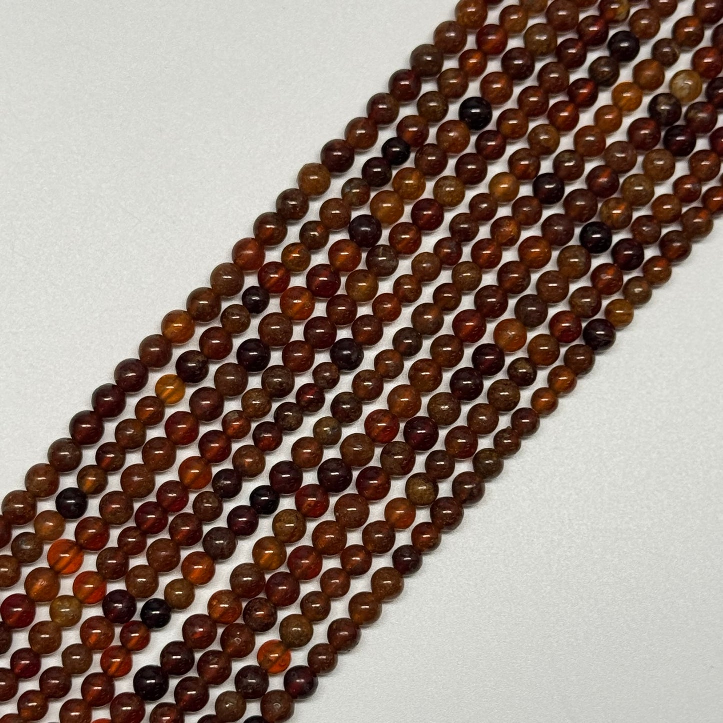 Hessonite Garnet Polished Round Gemstone Beads