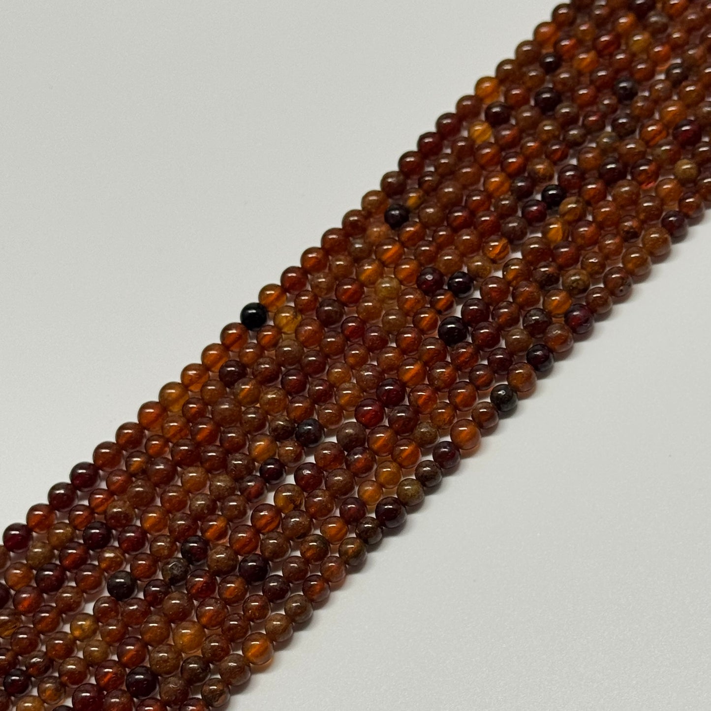 Hessonite Garnet Polished Round Gemstone Beads