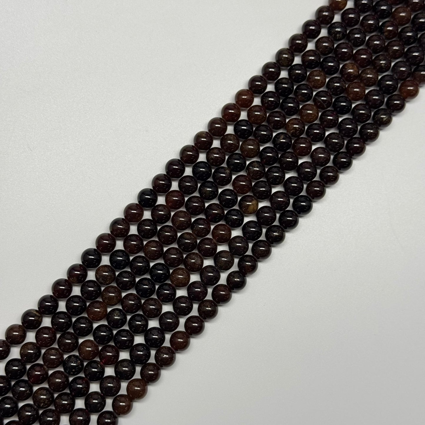 Hessonite Garnet Polished Round Gemstone Beads