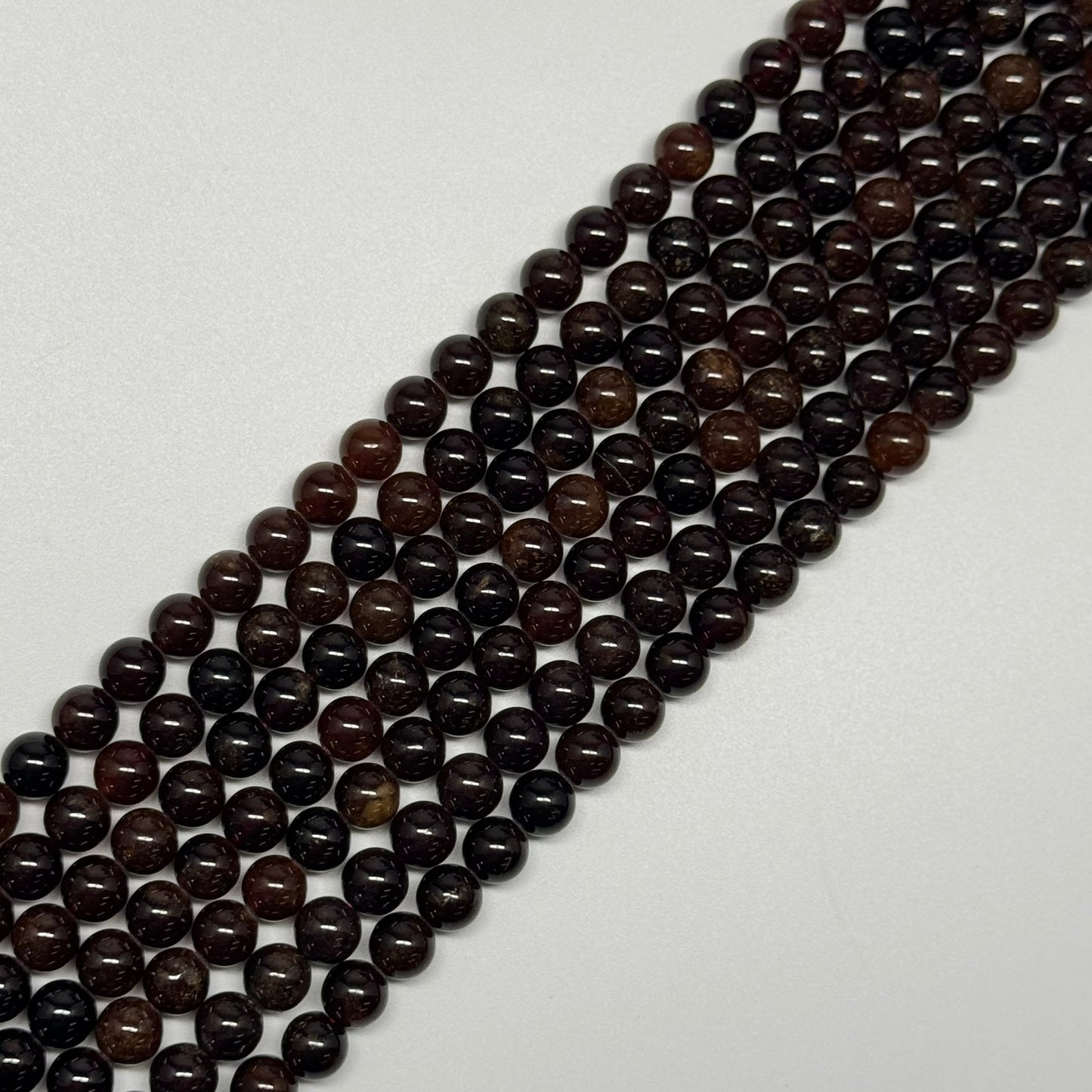 Hessonite Garnet Polished Round Gemstone Beads