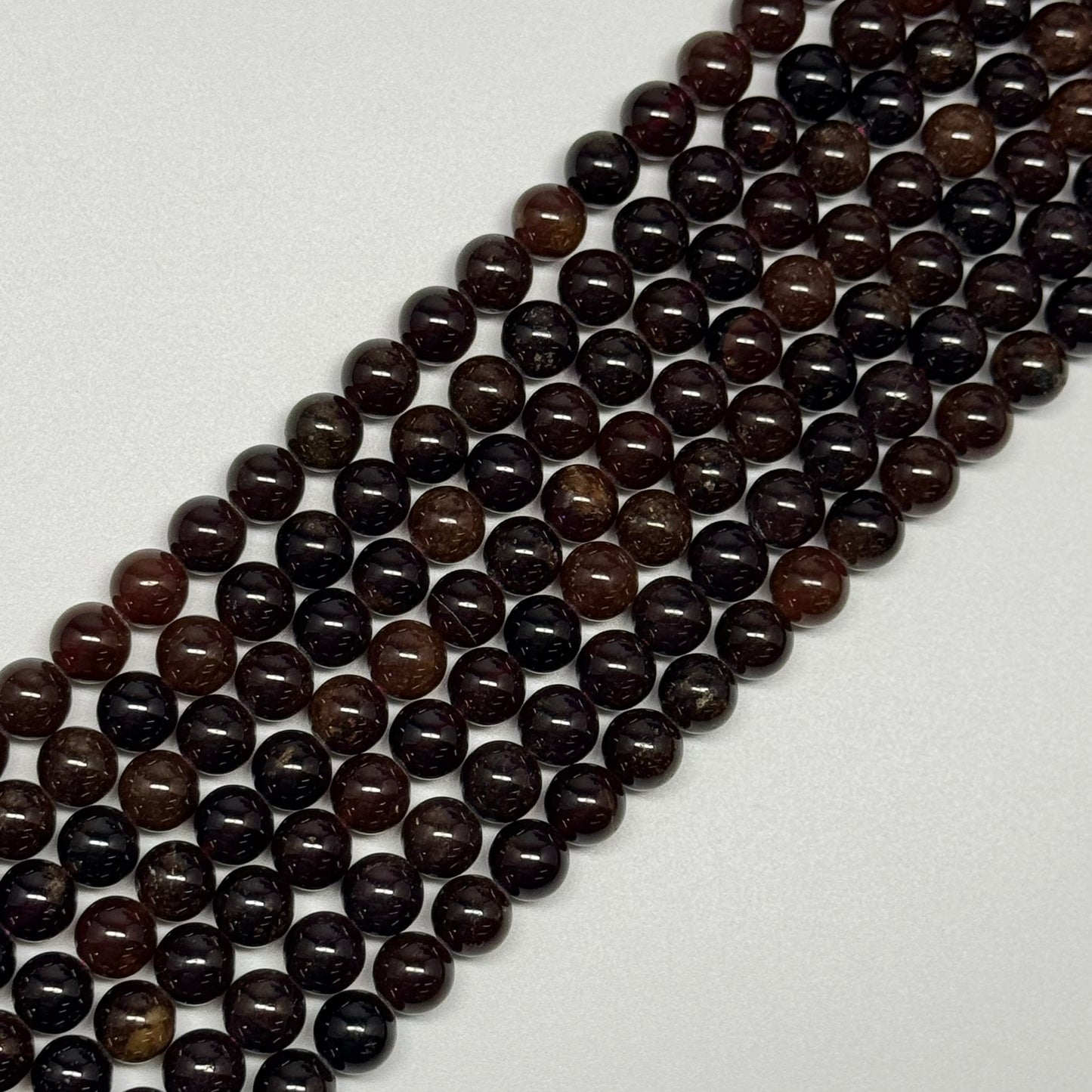 Hessonite Garnet Polished Round Gemstone Beads