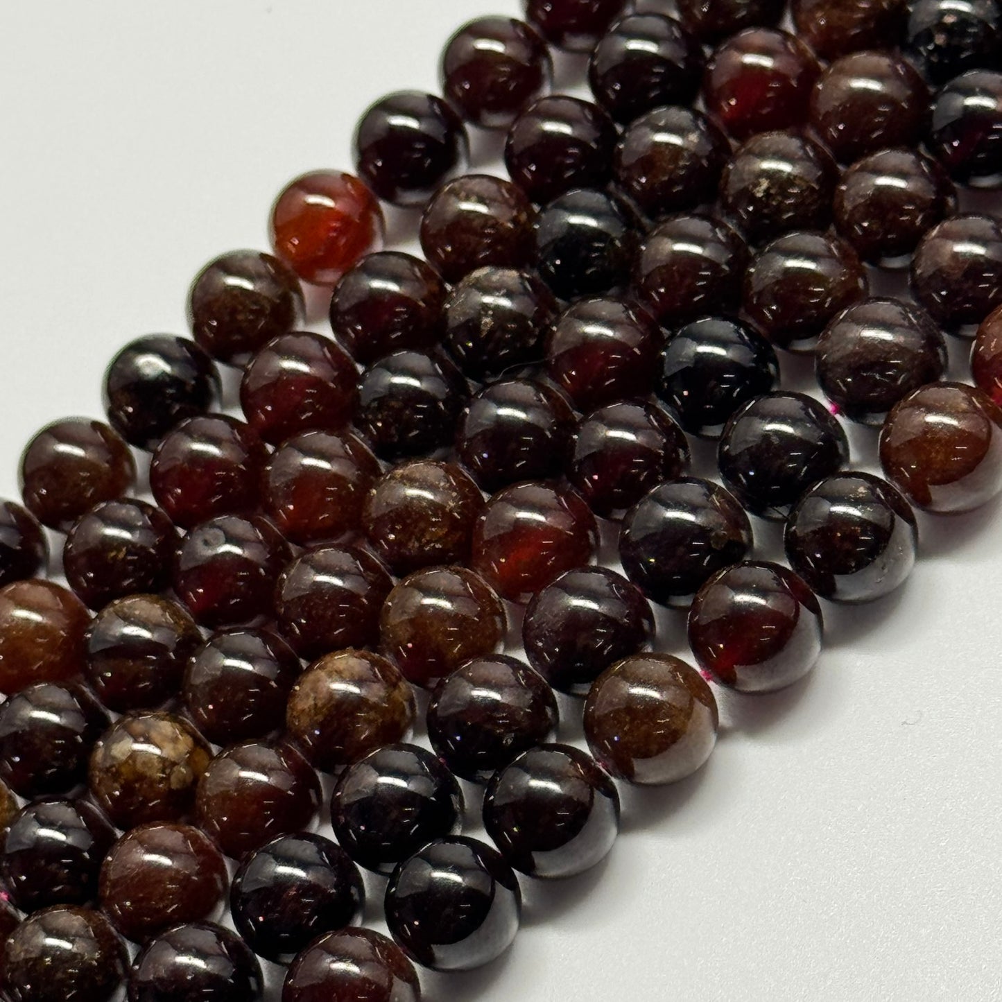 Hessonite Garnet Polished Round Gemstone Beads