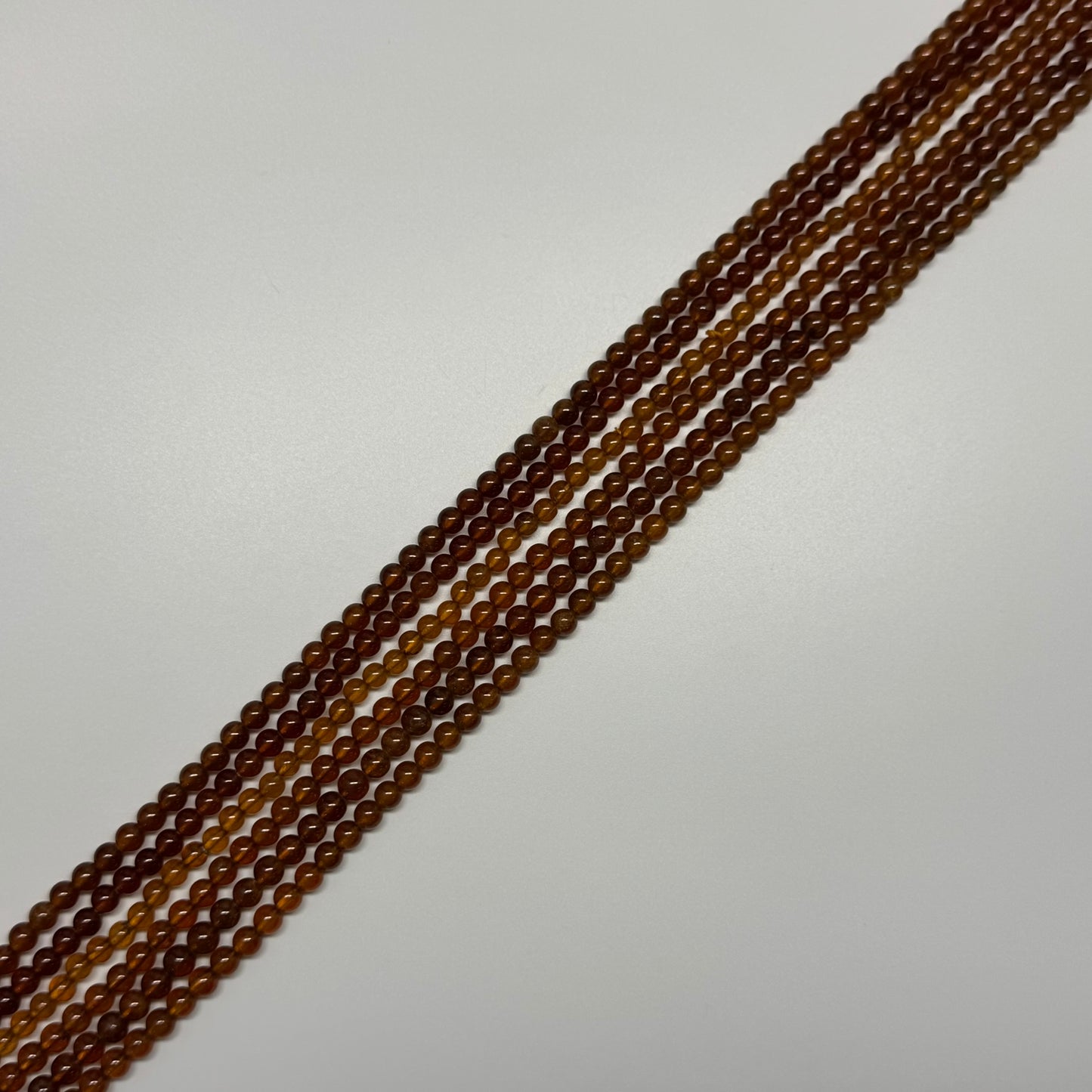 Hessonite Garnet Polished Round Gemstone Beads