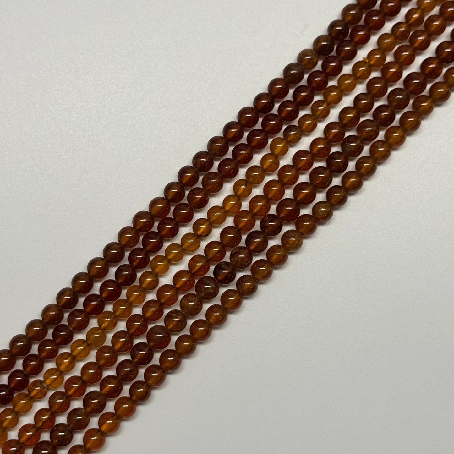 Hessonite Garnet Polished Round Gemstone Beads