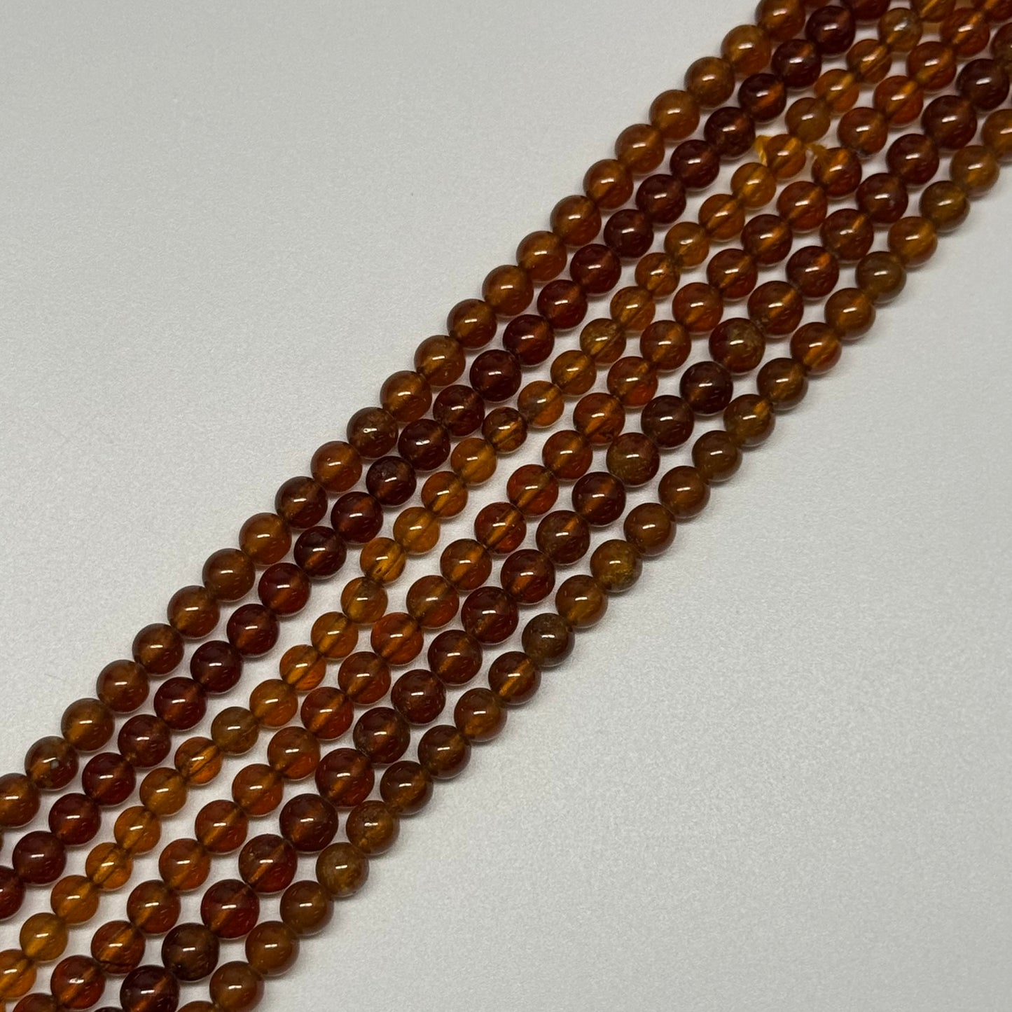 Hessonite Garnet Polished Round Gemstone Beads