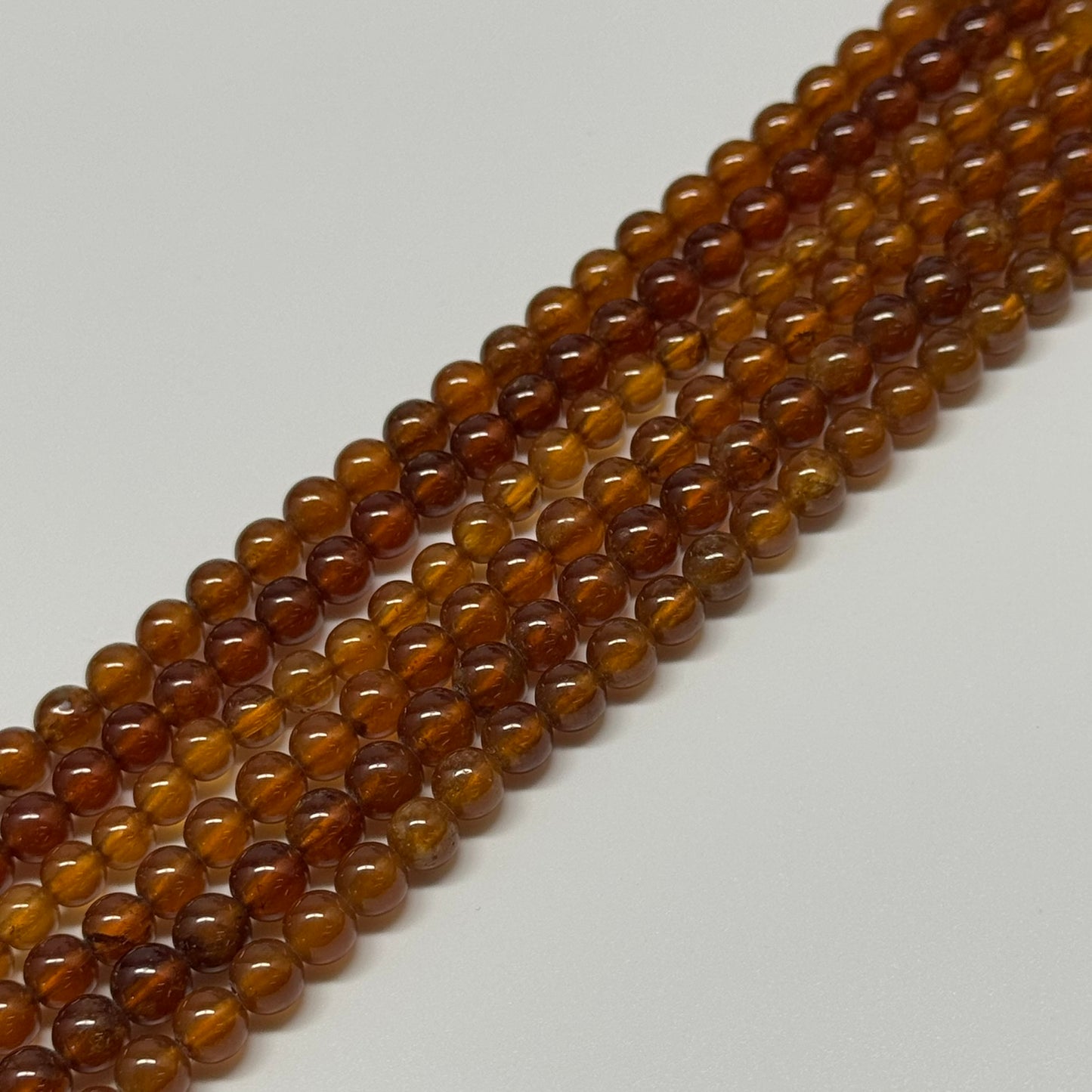 Hessonite Garnet Polished Round Gemstone Beads
