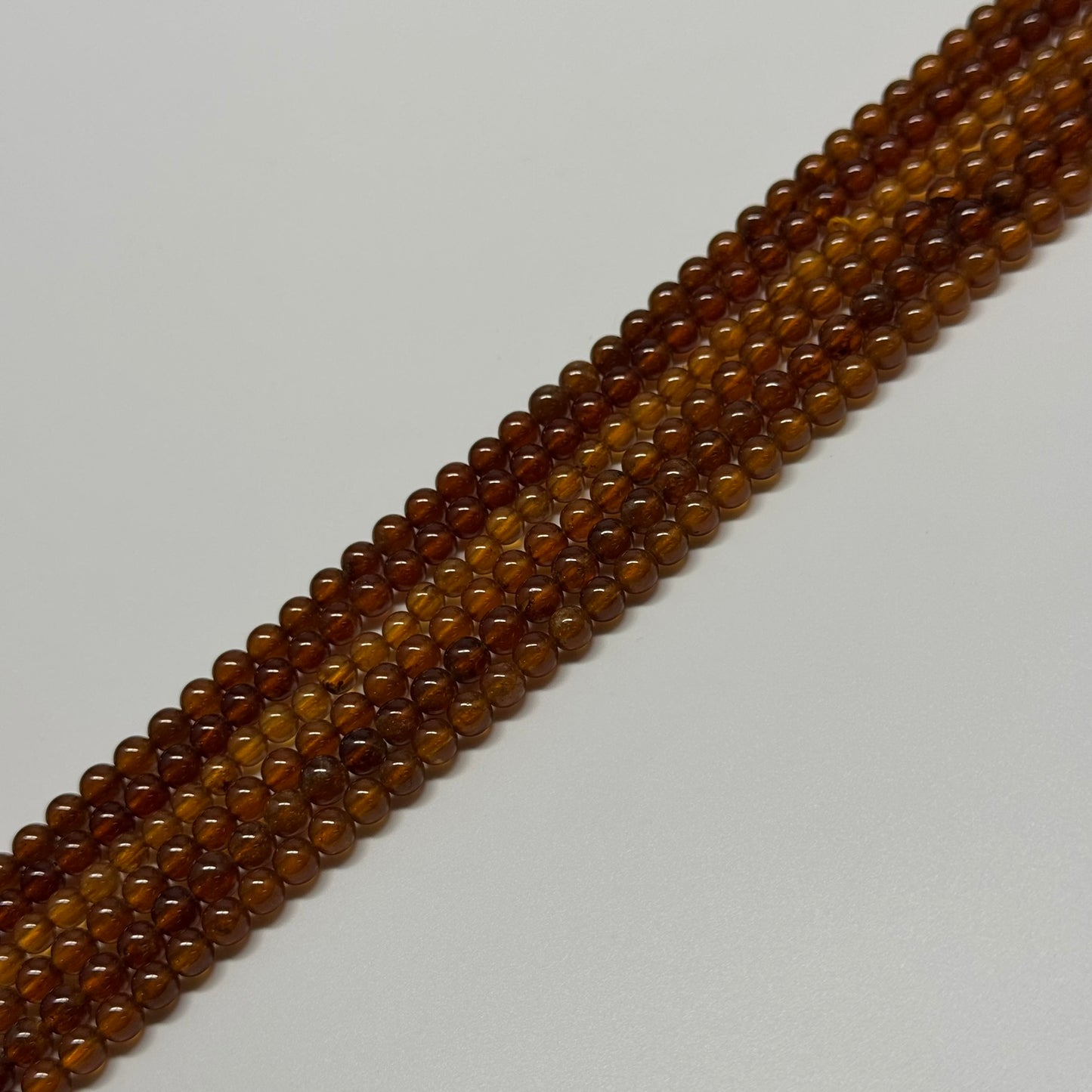 Hessonite Garnet Polished Round Gemstone Beads