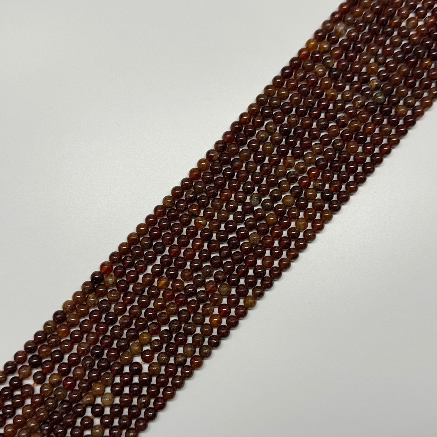 Hessonite Garnet Polished Round Gemstone Beads