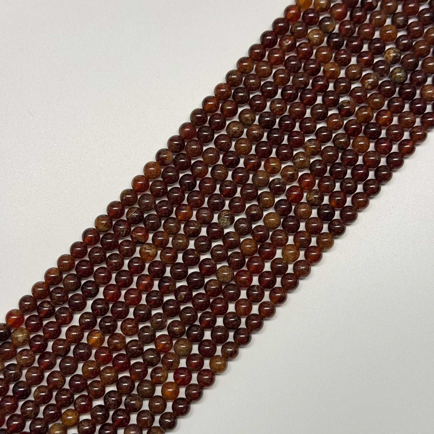 Hessonite Garnet Polished Round Gemstone Beads
